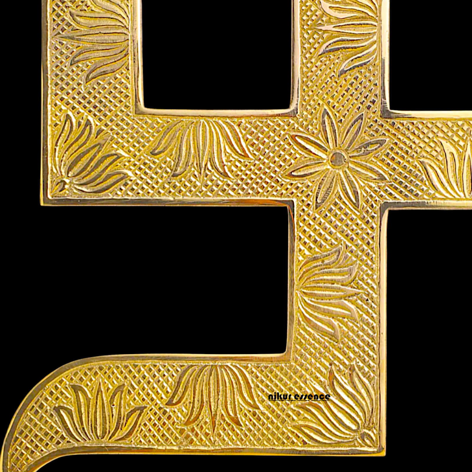 Swastik Brass wall hanging - 10 Inches