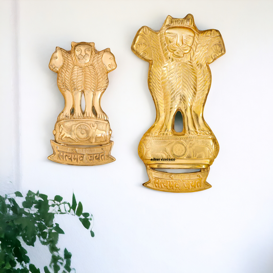 Ashok stambh Brass wall hanging plate idol - 26 Inches