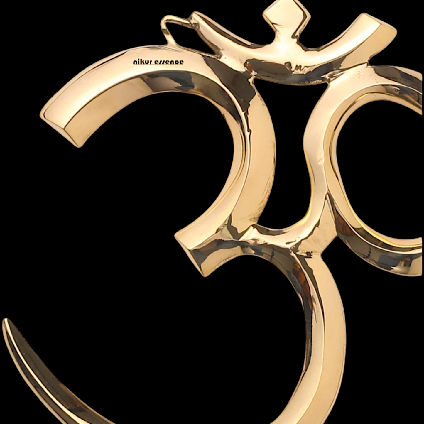 Om Brass wall hanging plate idol - 8 Inches