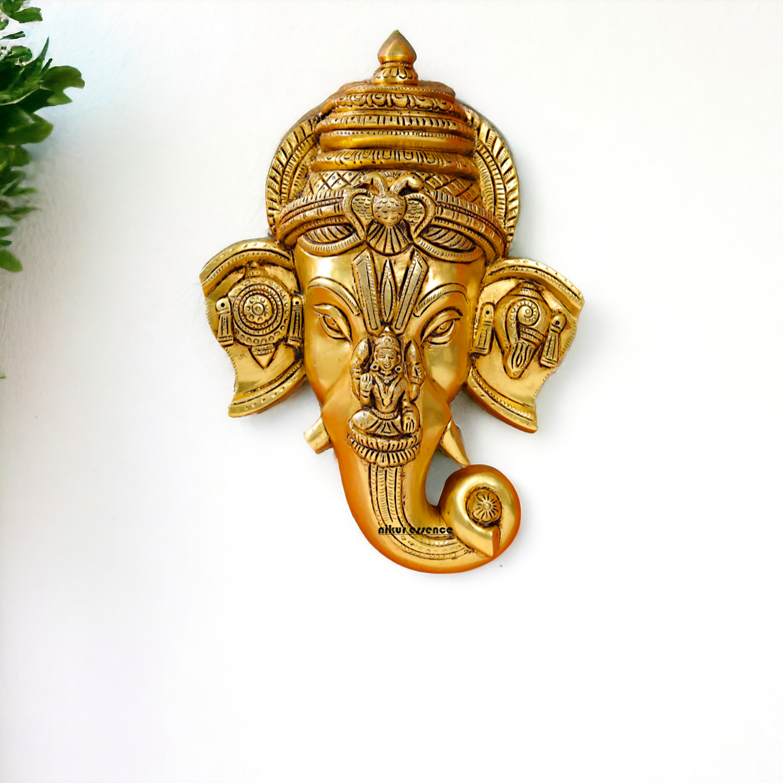 Brass Ganesha Ganpati wall hanging Plate - 12.5 Inches