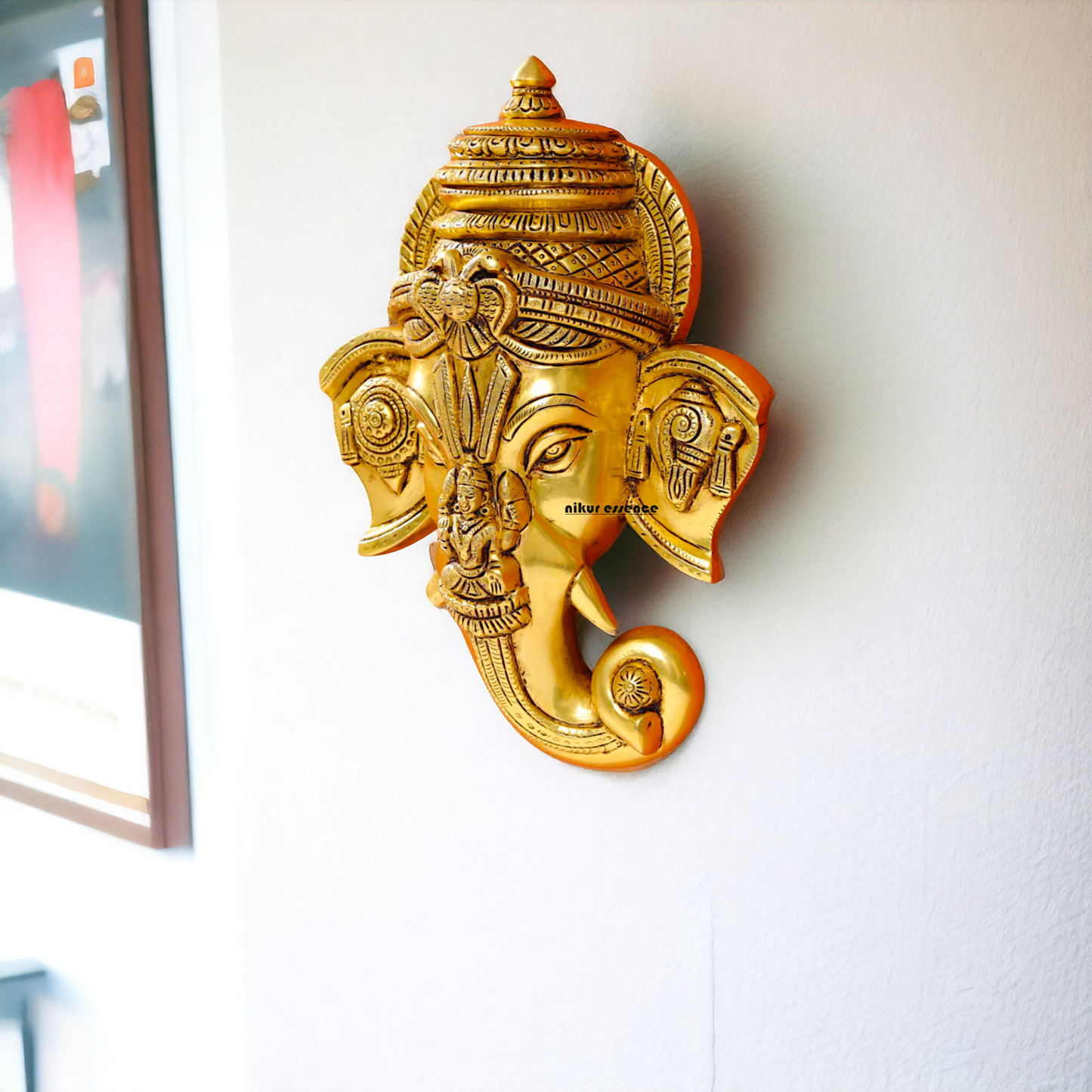 Brass Ganesha Ganpati wall hanging Plate - 12.5 Inches