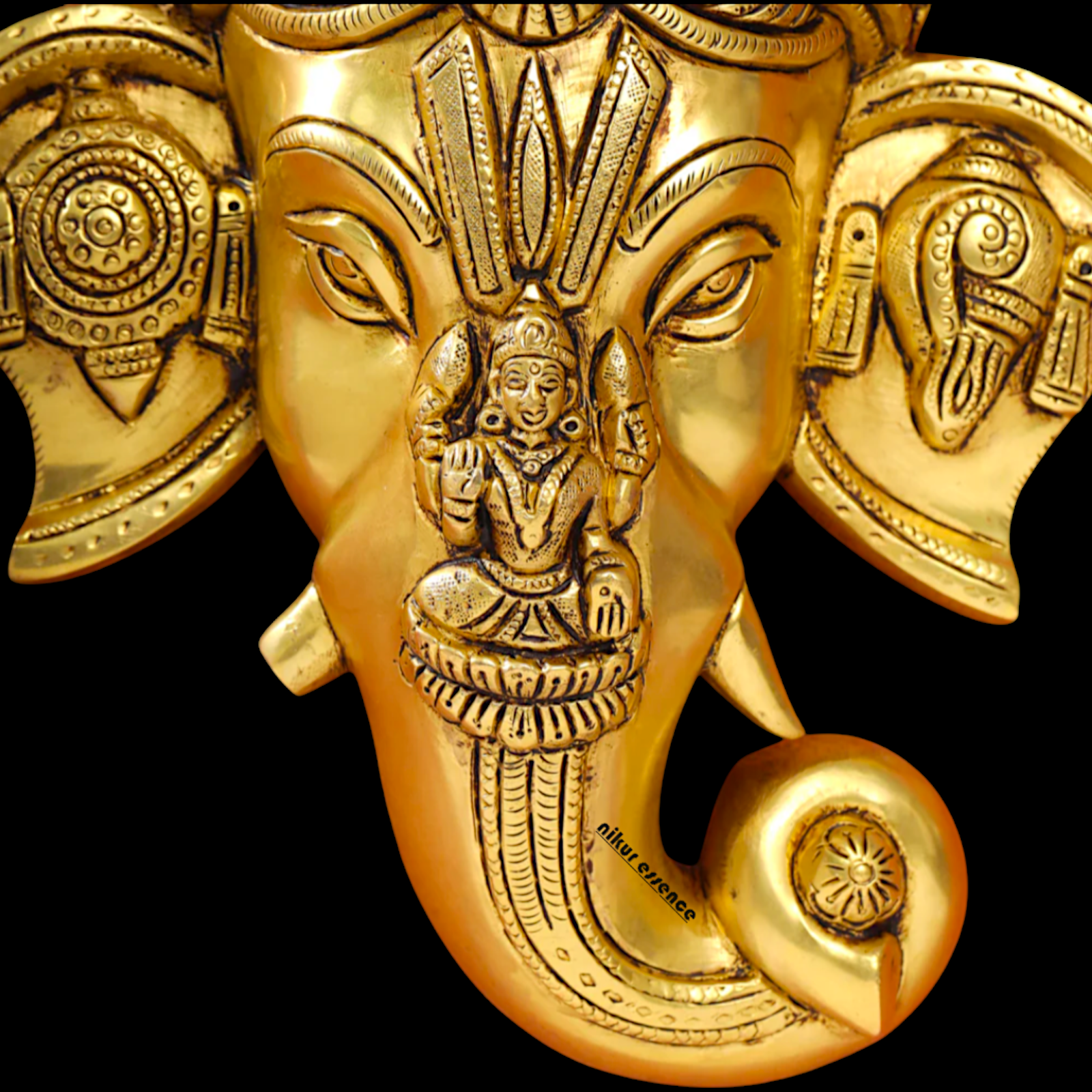 Brass Ganesha Ganpati wall hanging Plate - 12.5 Inches