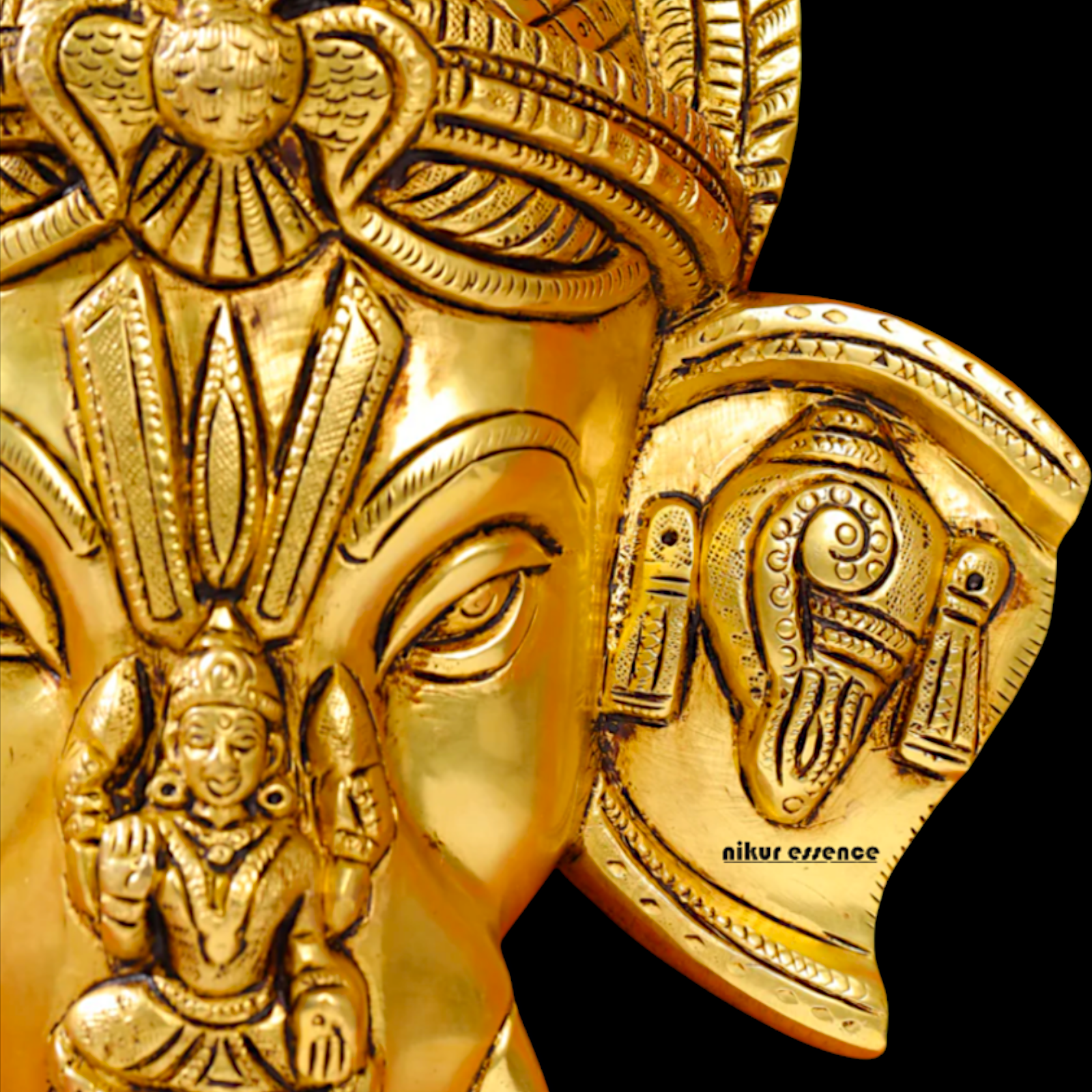 Brass Ganesha Ganpati wall hanging Plate - 12.5 Inches