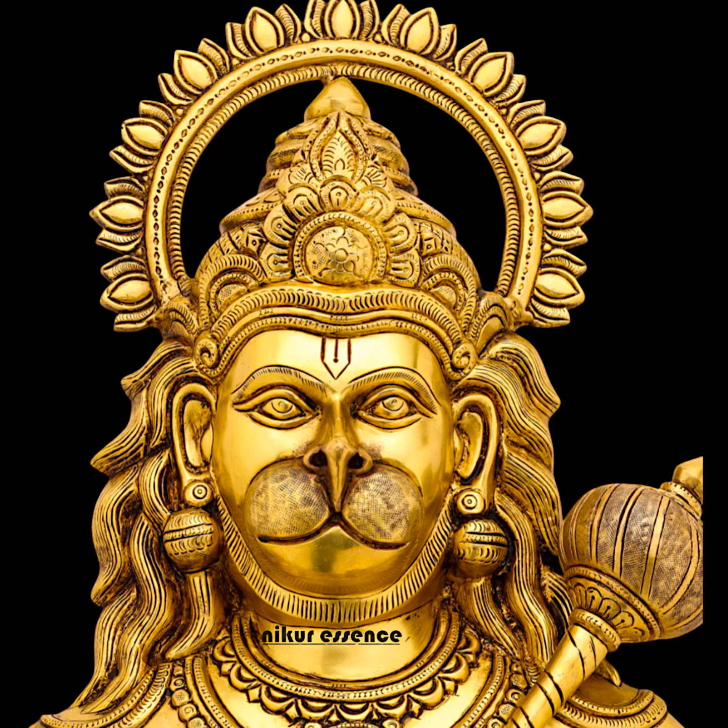 Big Hanuman ji decor Brass wall hanging plate idol- 14 inches