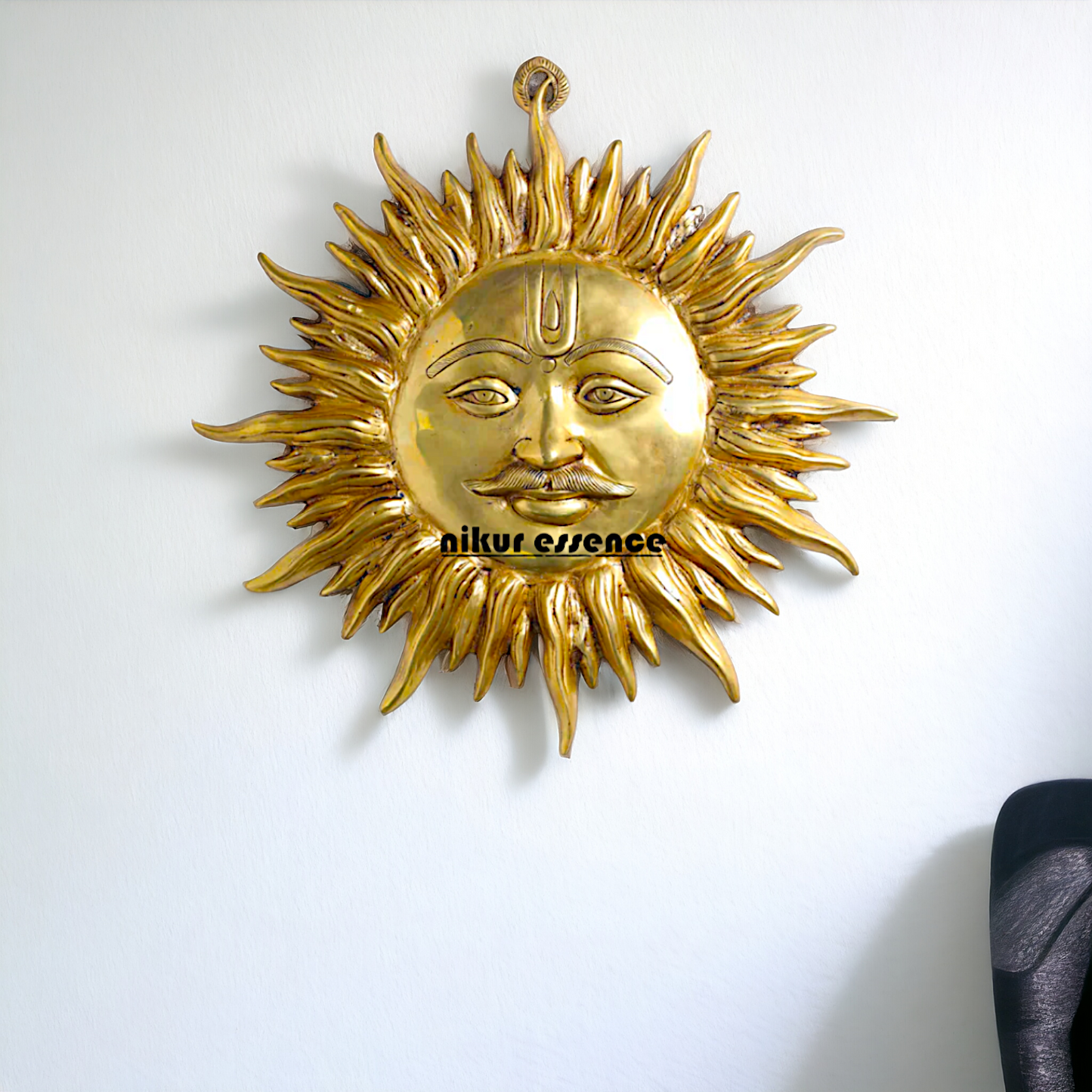 Sun face decor Pure Brass wall hanging plate idol- 19.5 inches