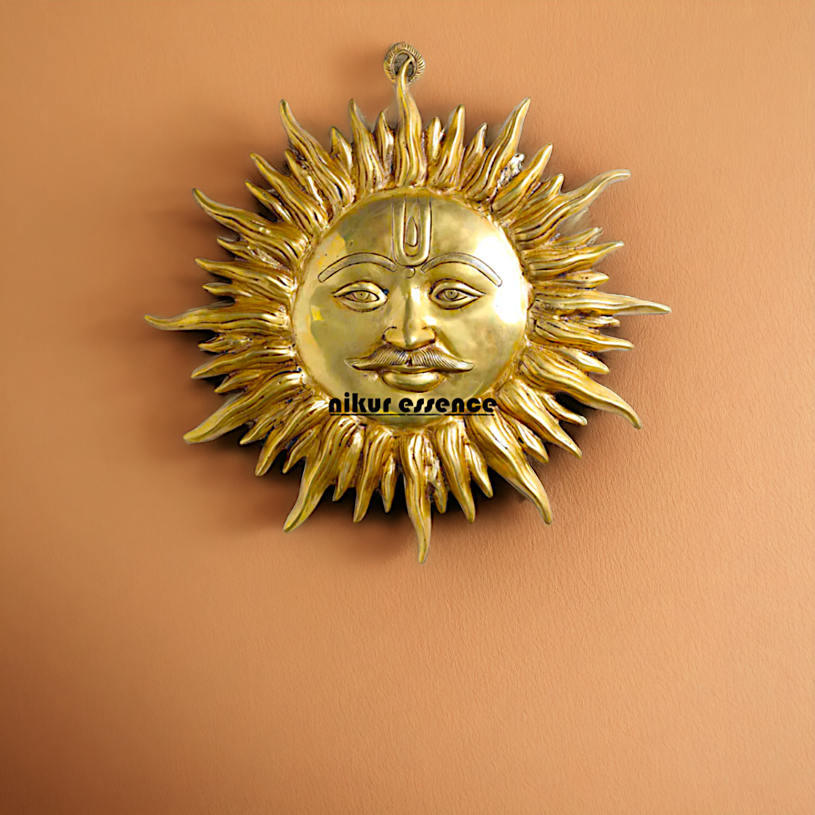 Sun face decor Pure Brass wall hanging plate idol- 19.5 inches