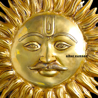 Sun face decor Pure Brass wall hanging plate idol- 19.5 inches