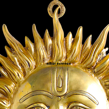 Sun face decor Pure Brass wall hanging plate idol- 19.5 inches