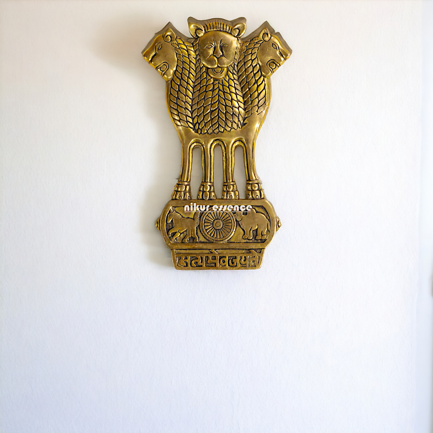 Ashok stambh decor Brass wall hanging plate idol- 14 inches