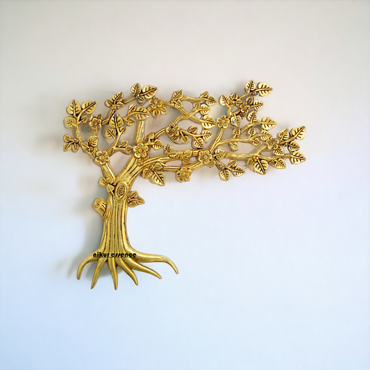 Kalpvriksha Tree Brass wall hanging plate - 19 Inches