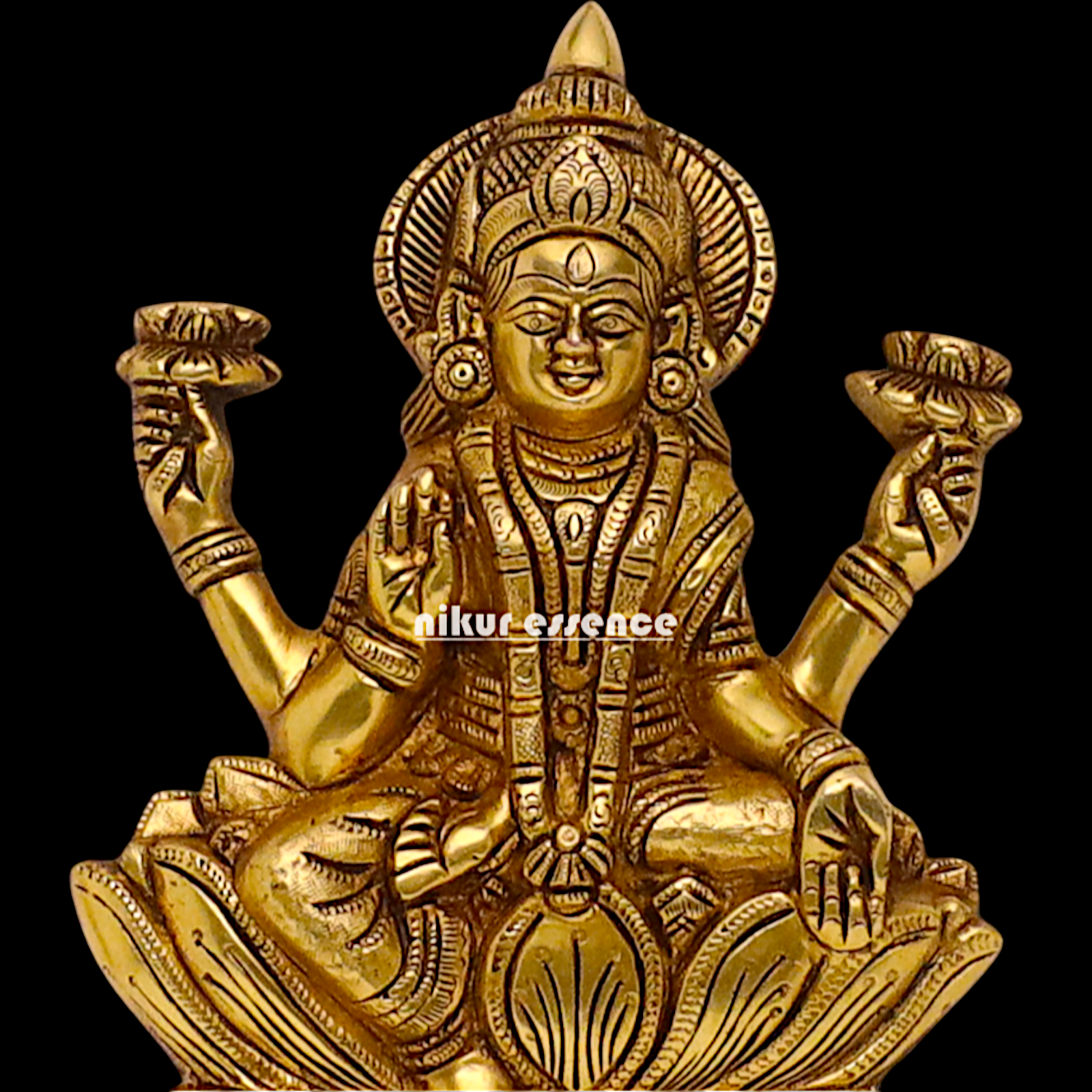 Brass Gaja Lakshmi with two elephants wall Hanging plate - 10 Inches