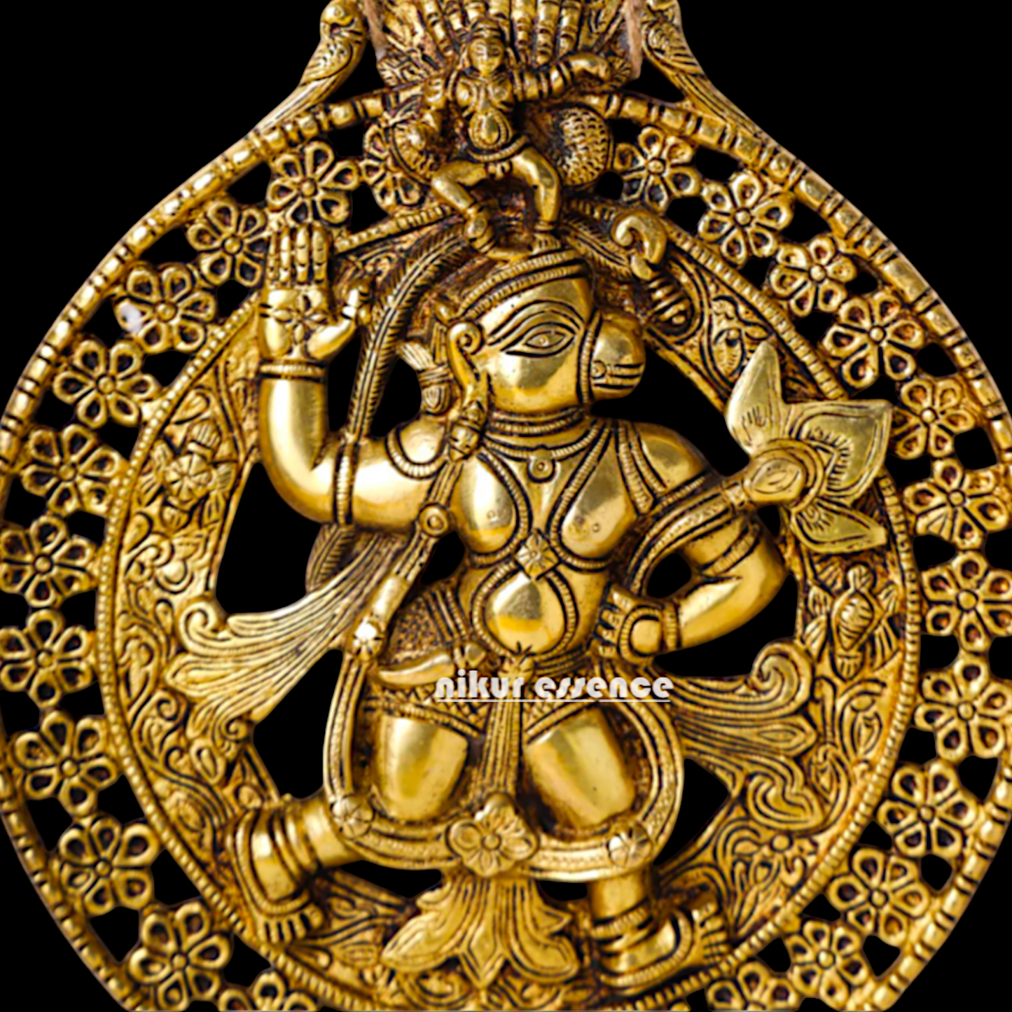 Brass Hanuman Monkey God wall Hanging plate idol - 12 Inches