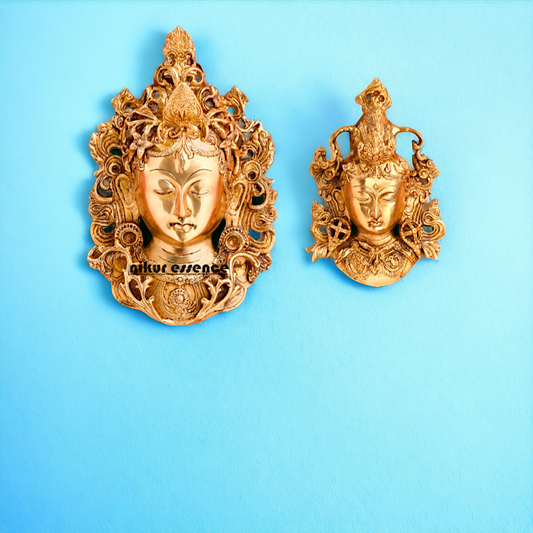 Tara Face Brass wall Hanging plate idol - 11 Inches