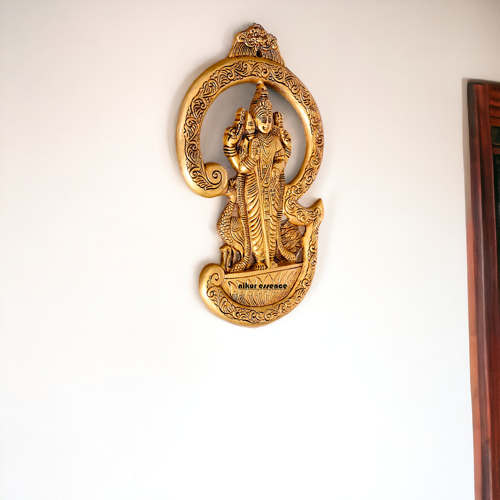 Kartikeya Brass wall Hanging plate idol - 13.5 Inches