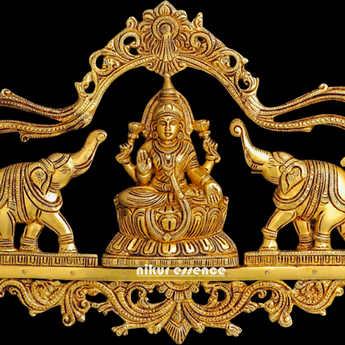 Gaja Lakshmi pure Brass decor wall Hanging plate idol - 11 Inches