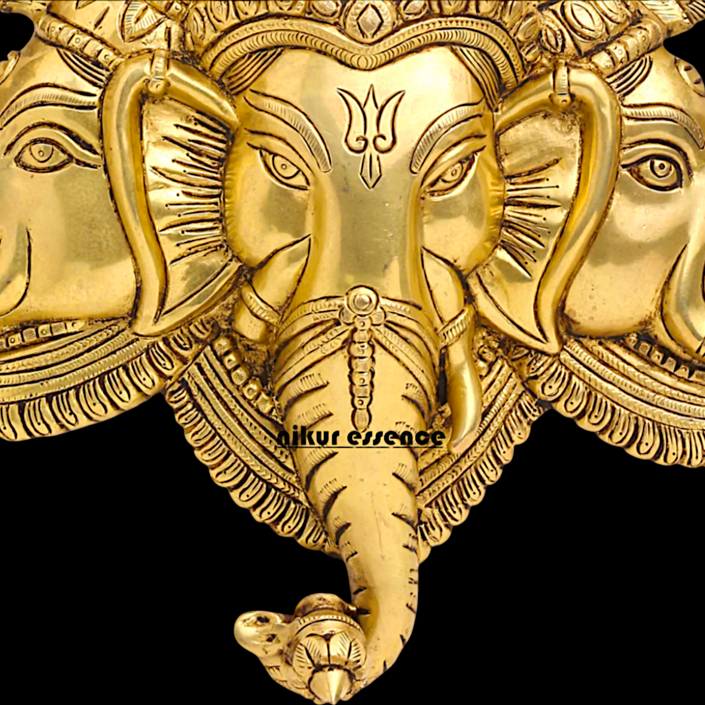 Ganesha pure Brass decor wall Hanging plate idol - 17 Inches