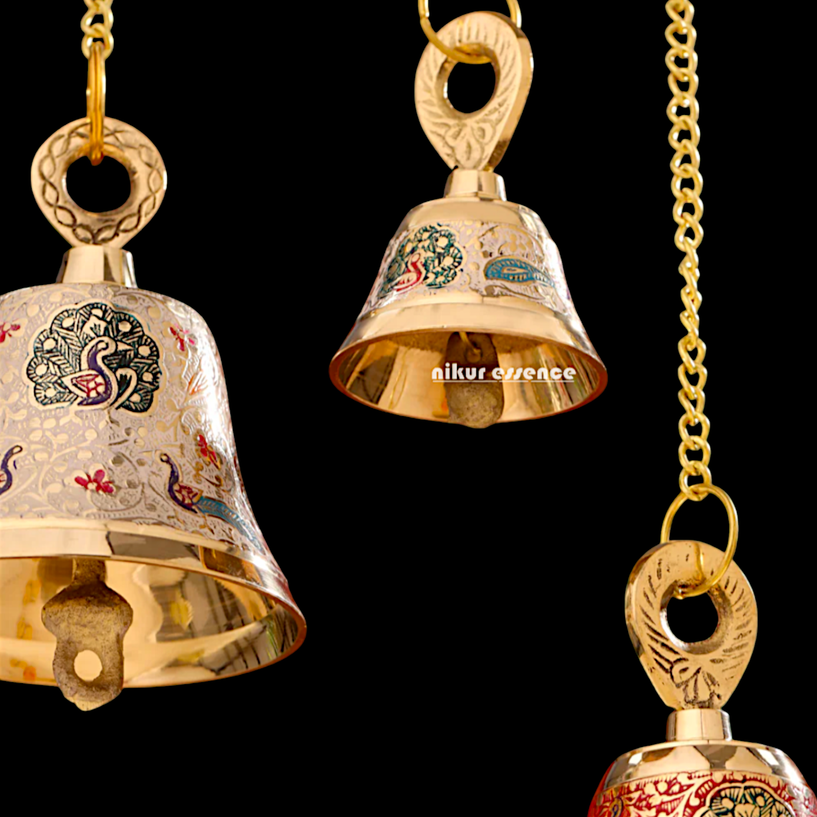 Brass Pooja Bell decorative wall Hanging - 17 Inches