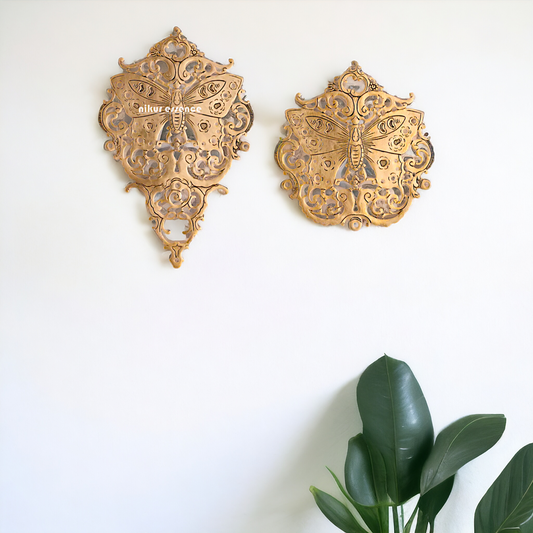 Brass Butterfly beautiful decor wall Hanging plate idol - 16.5 Inches