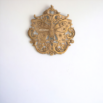 Brass Butterfly beautiful decor wall Hanging plate idol - 16.5 Inches