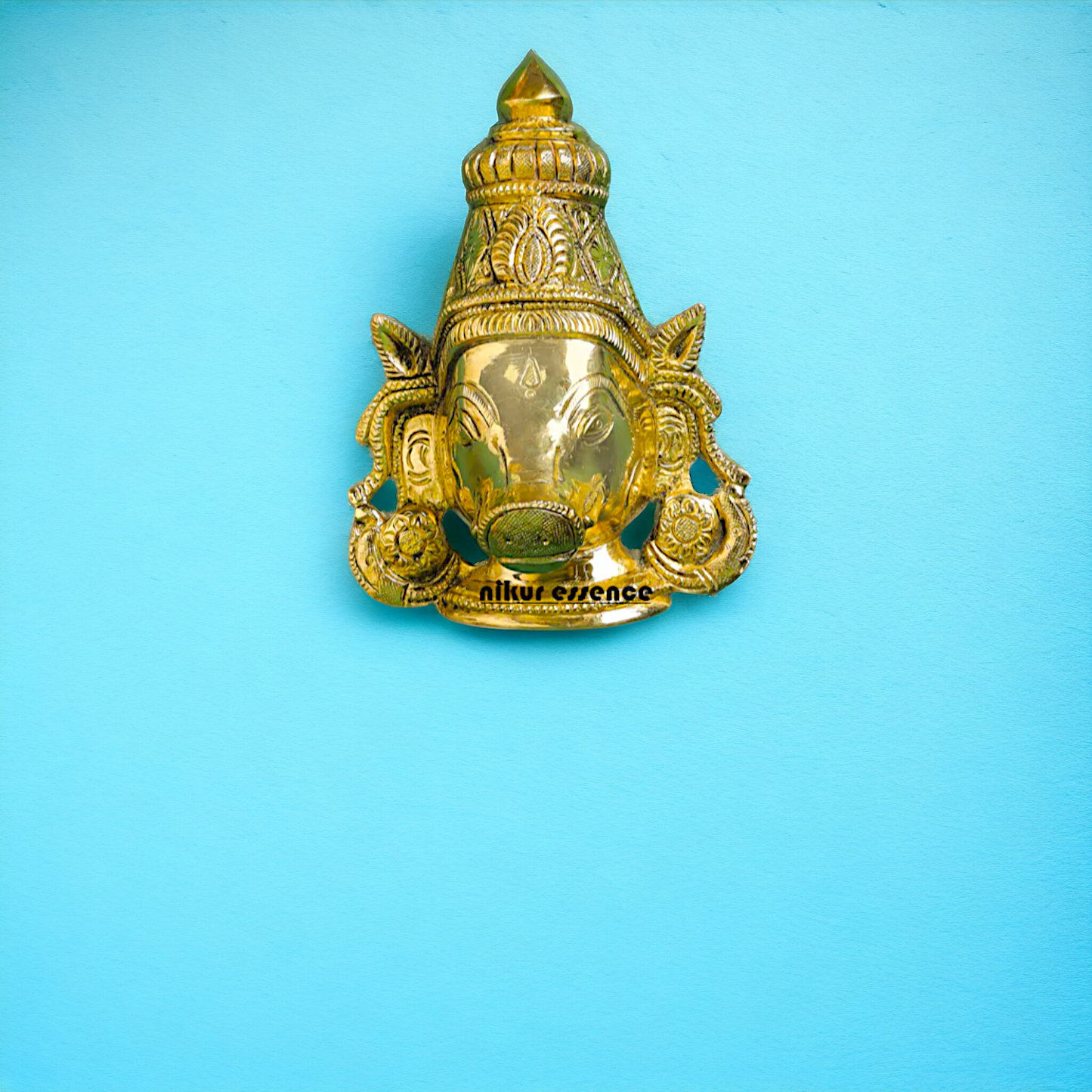 brass varaha face decor wall Hanging plate - 6.5 Inches