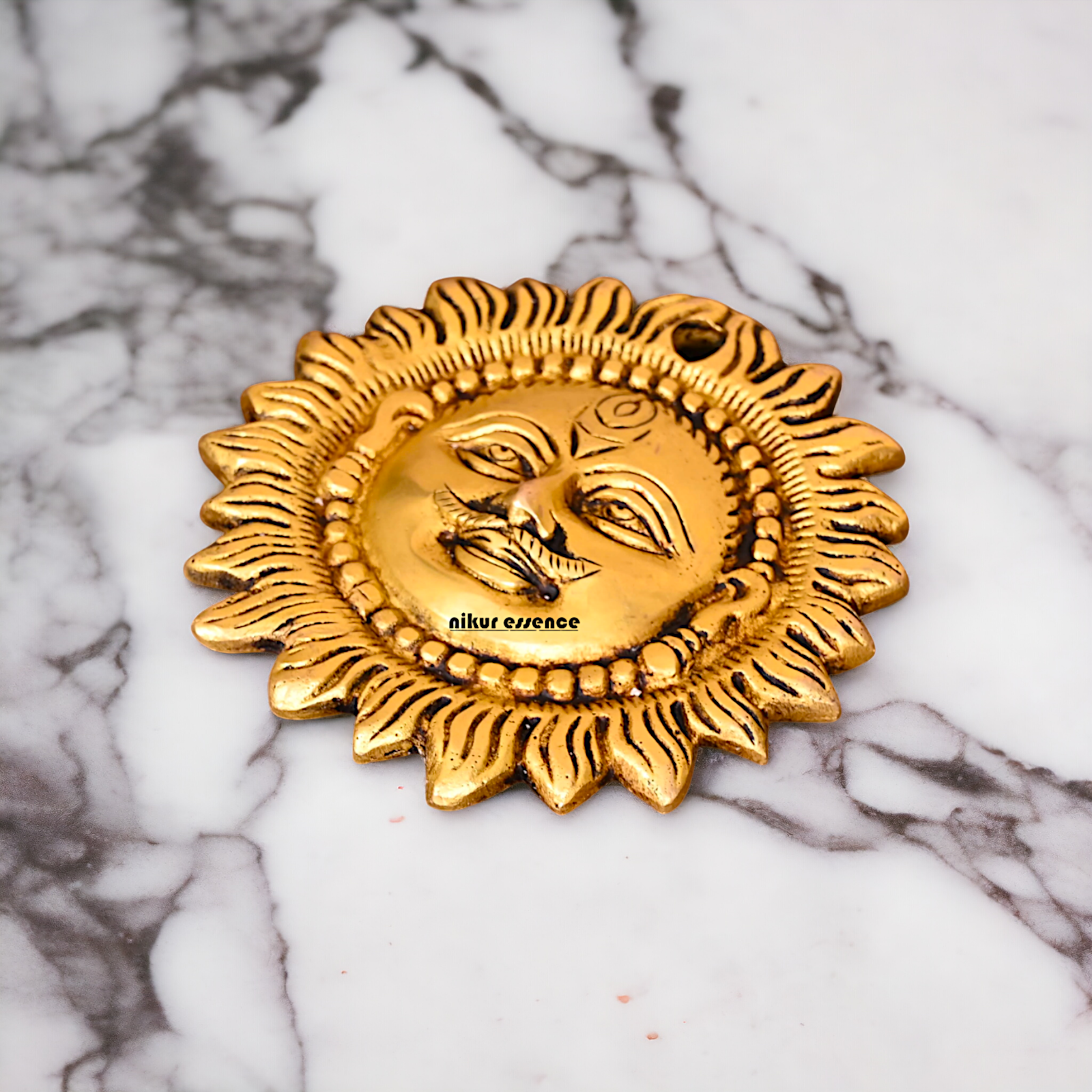 Brass Sun face wall Hanging plate - 4.2 Inches