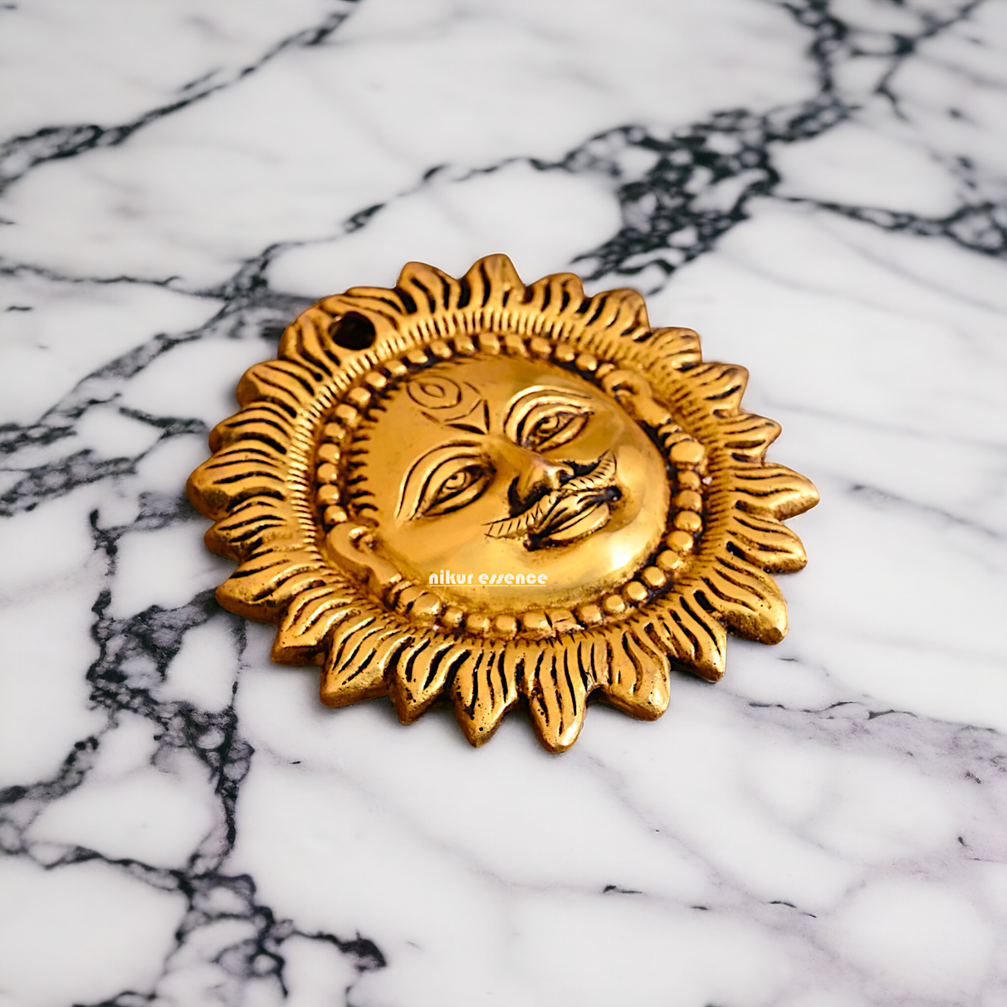 Brass Sun face wall Hanging plate - 4.2 Inches