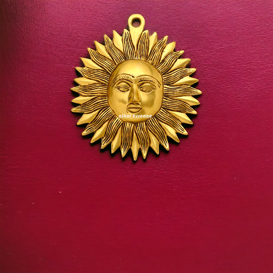 Pure Brass Sun symbol wall Hanging plate - 7 Inches