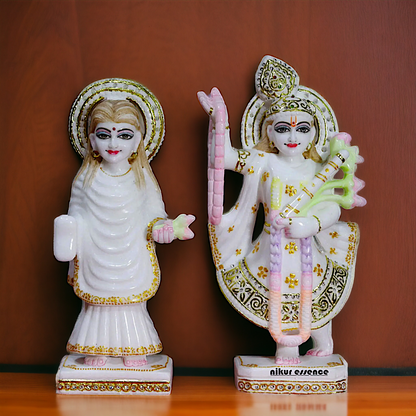 Marble Yamuna ji And Mahaprabhu statue - 15 Inches