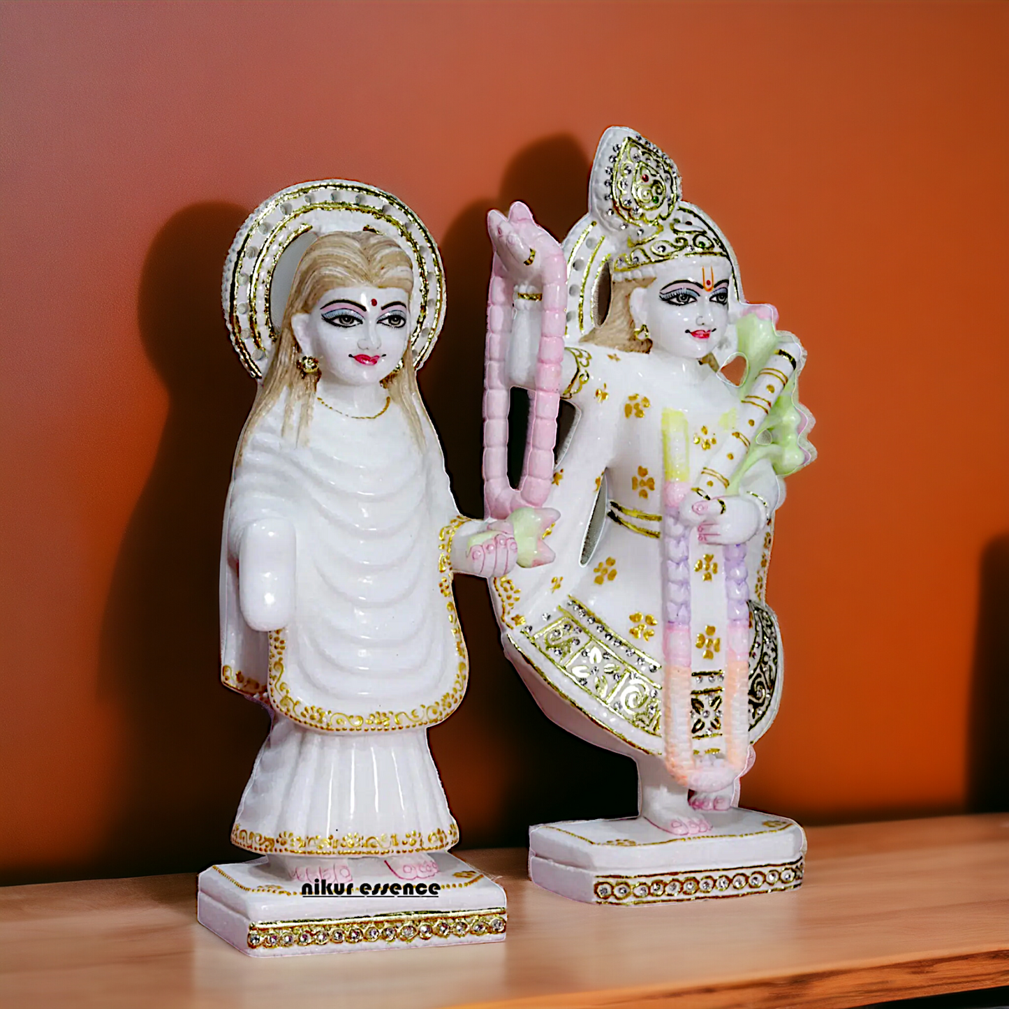 Marble Yamuna ji And Mahaprabhu statue - 15 Inches