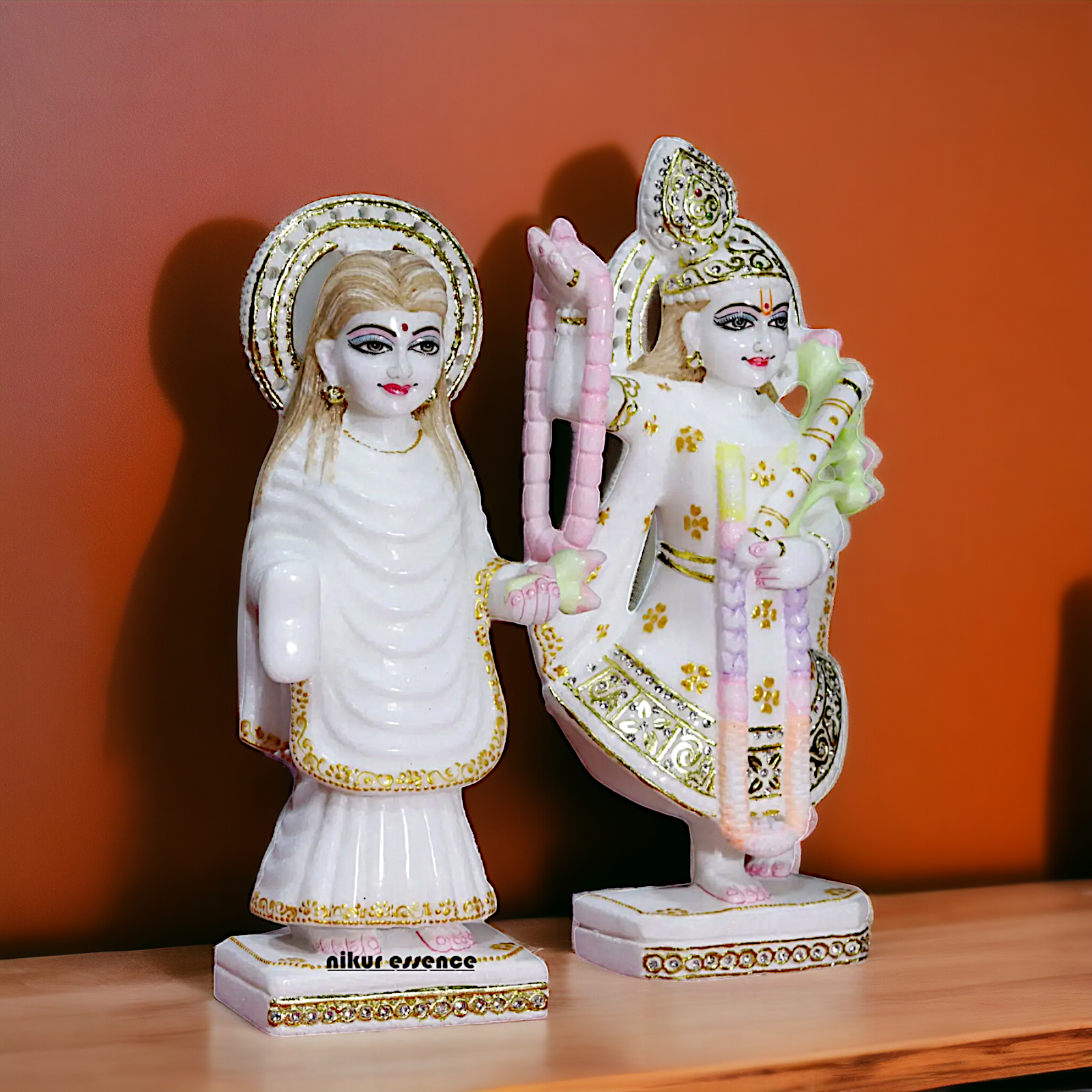 Marble Yamuna ji And Mahaprabhu statue - 15 Inches