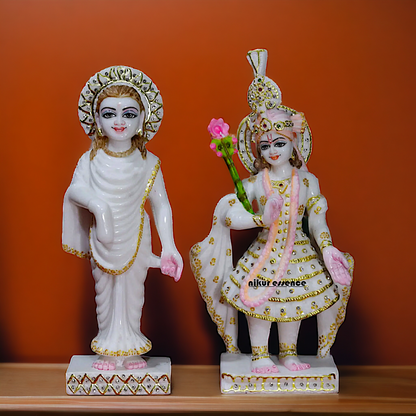 Yamuna maa with Mahaprabhu ji beautiful Marble idol - 15 Inches