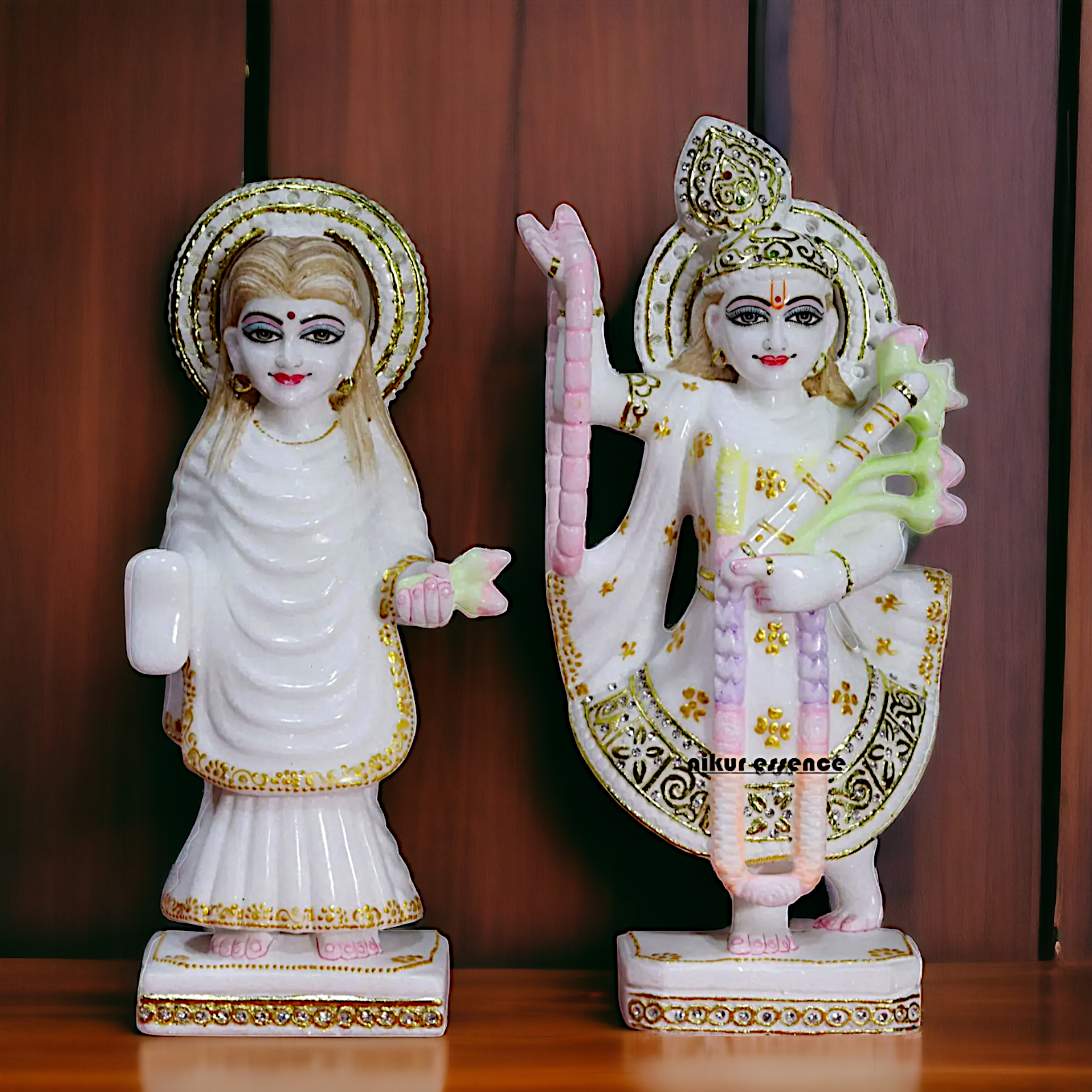 Yamuna Devi with Mahaprabhu beautiful Marble idol - 15 Inches