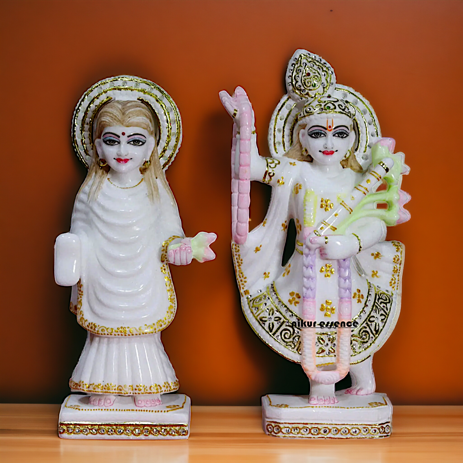 Yamuna Devi with Mahaprabhu beautiful Marble idol - 15 Inches