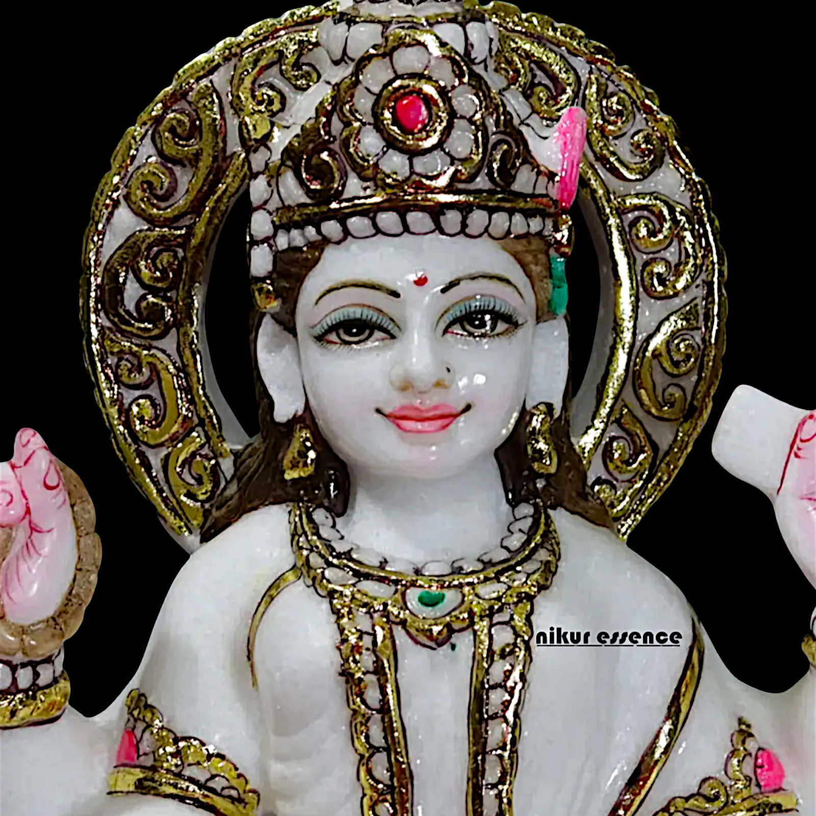 Brahmani with Four hands pure Marble idol - 15 Inches