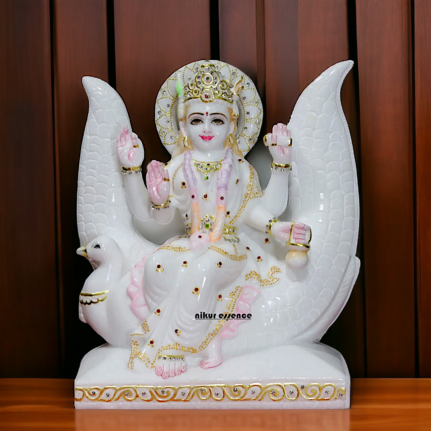 Brahmani Maa with Four hands Marble statue - 15 Inches