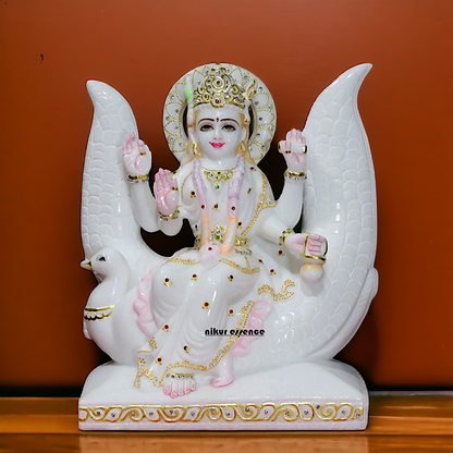 Brahmani Maa with Four hands Marble statue - 15 Inches