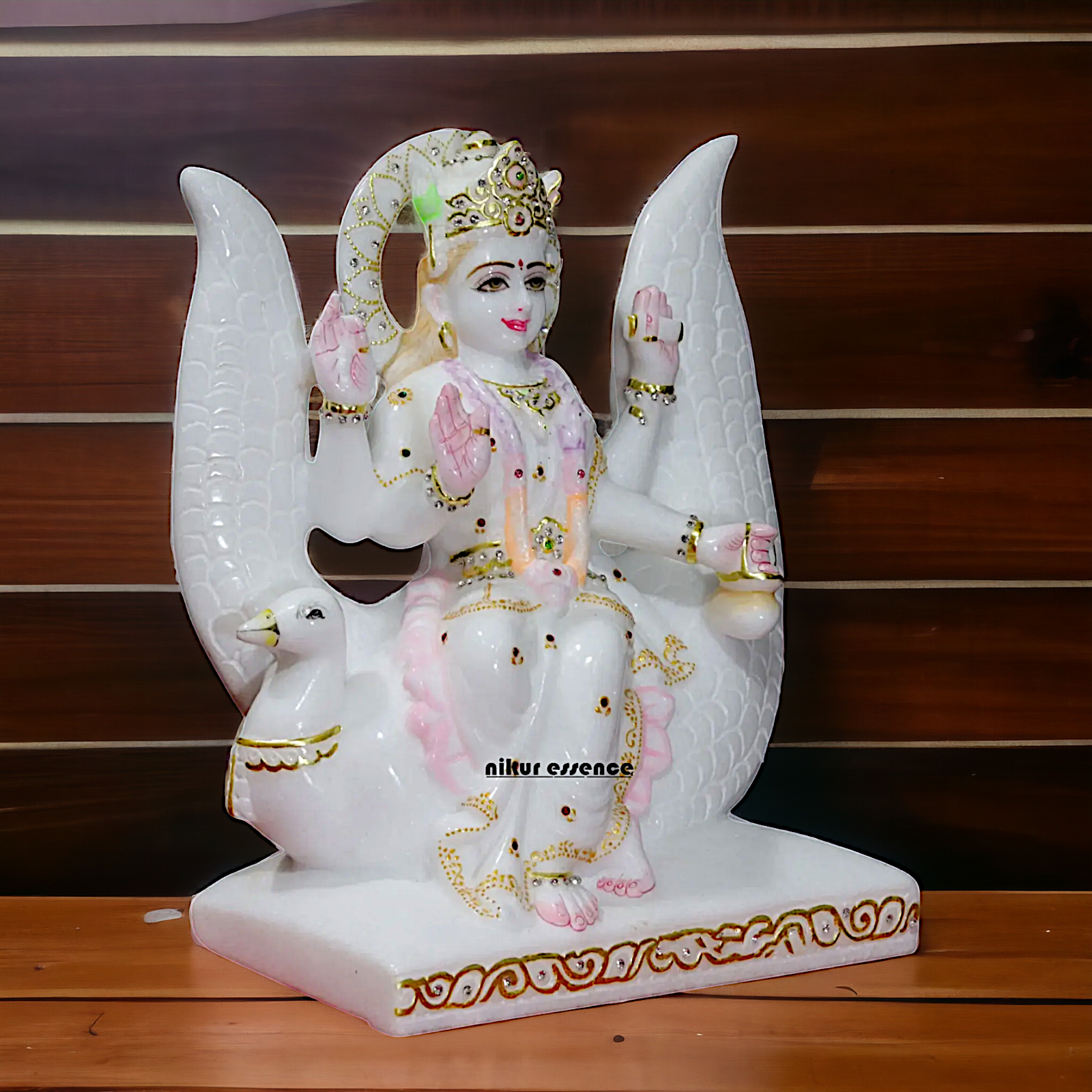 Brahmani Maa with Four hands Marble statue - 15 Inches