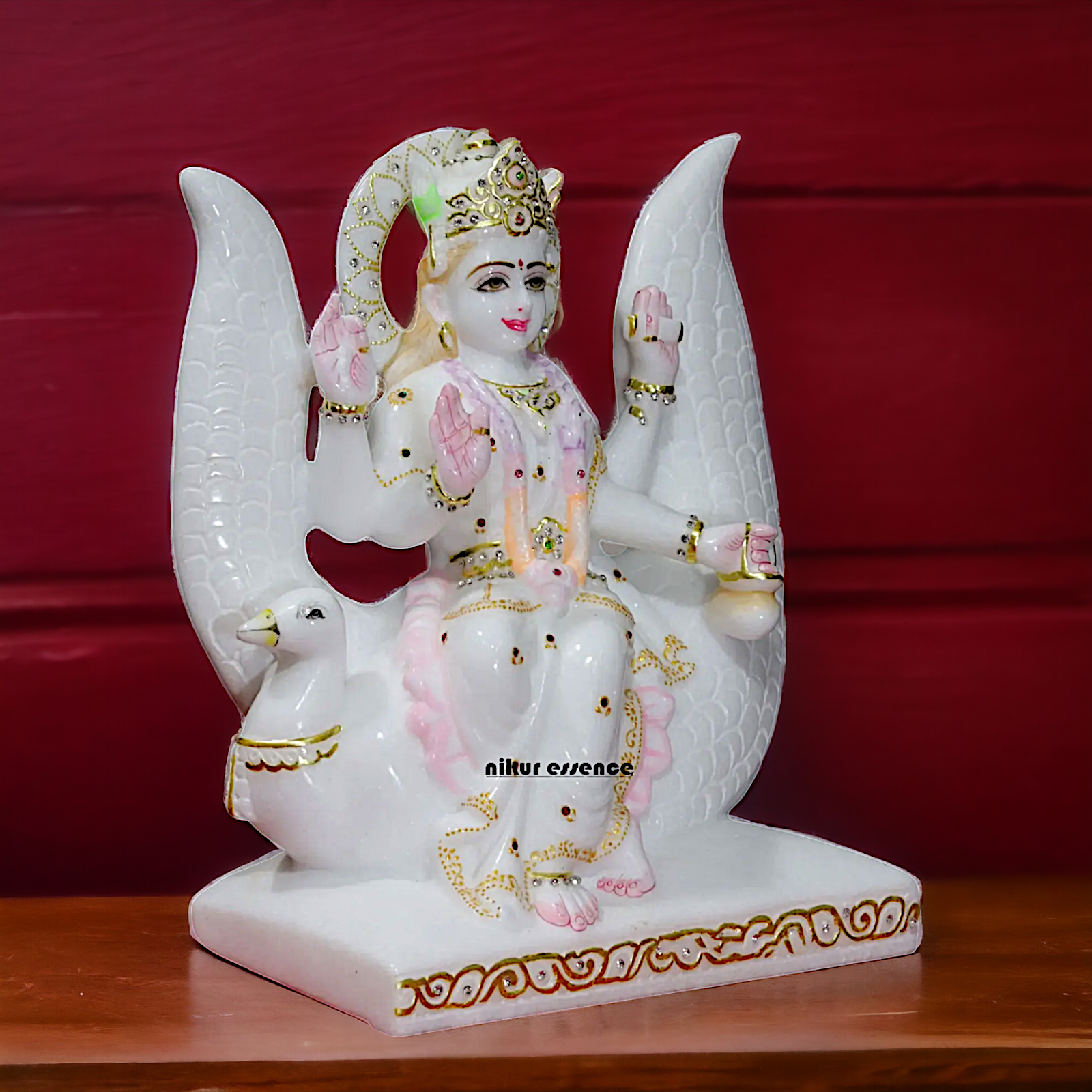 Brahmani Maa with Four hands Marble statue - 15 Inches