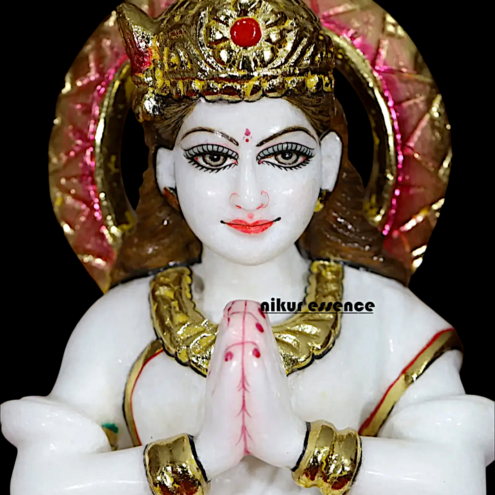 Parvati Gauri Devi seated on Lotus Marble idol - 12 inches