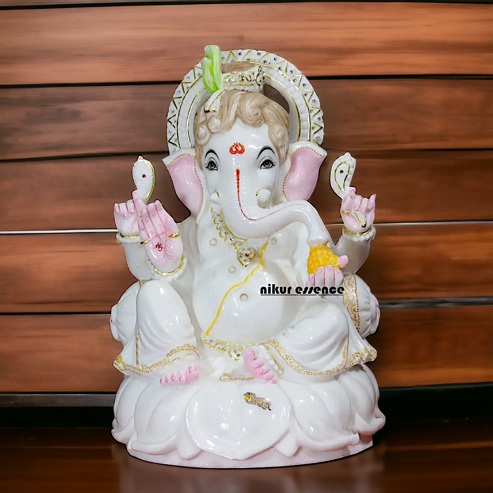 Ganesha Ganpati seated pure Marble idol - 18 Inches