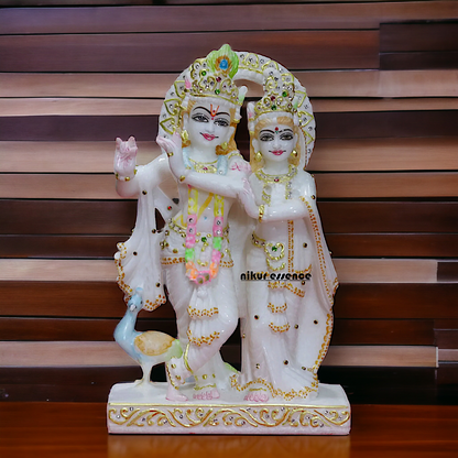 Marble Radha maa krishna idol - 12 Inches