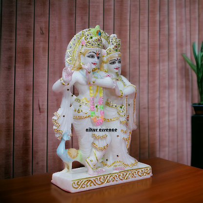 Marble Radha maa krishna idol - 12 Inches