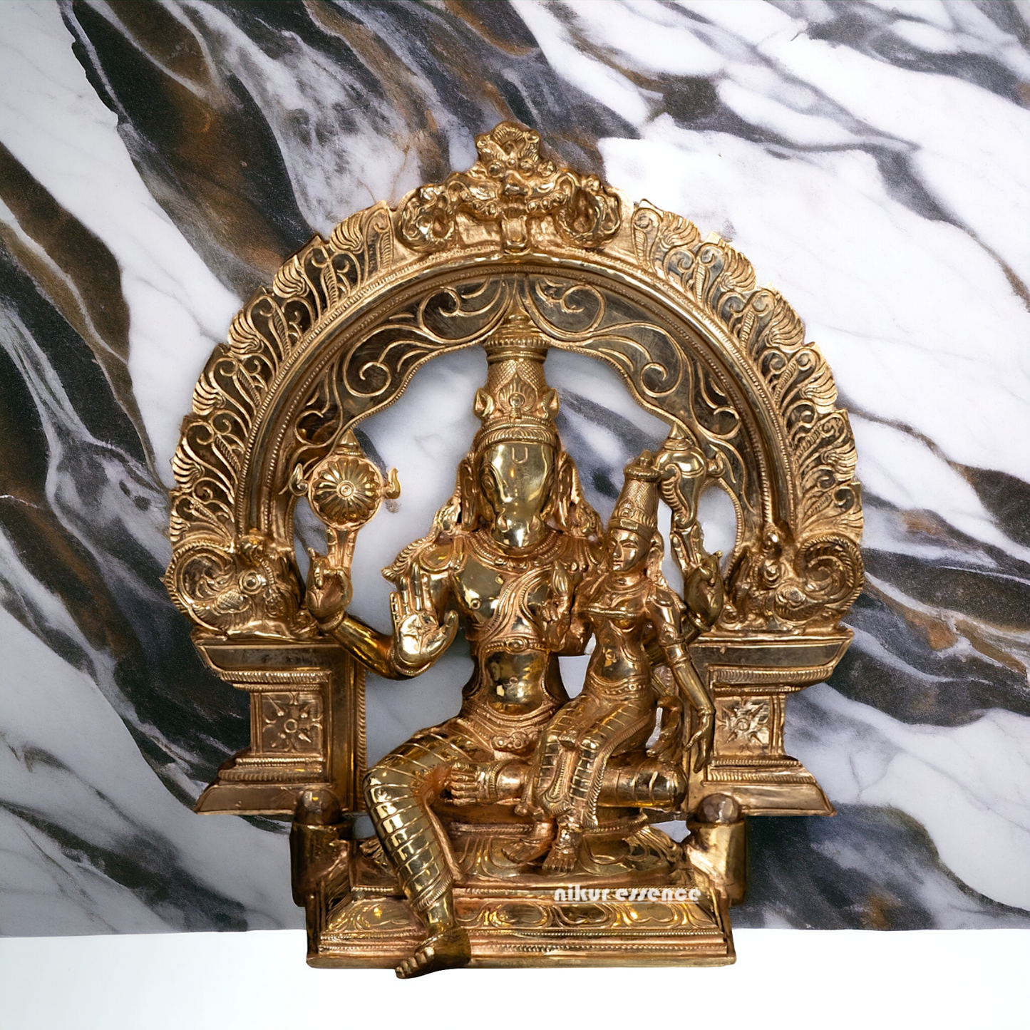 Hayagriva Vishnu and Lakshmi Panchaloha idol - 13 Inches