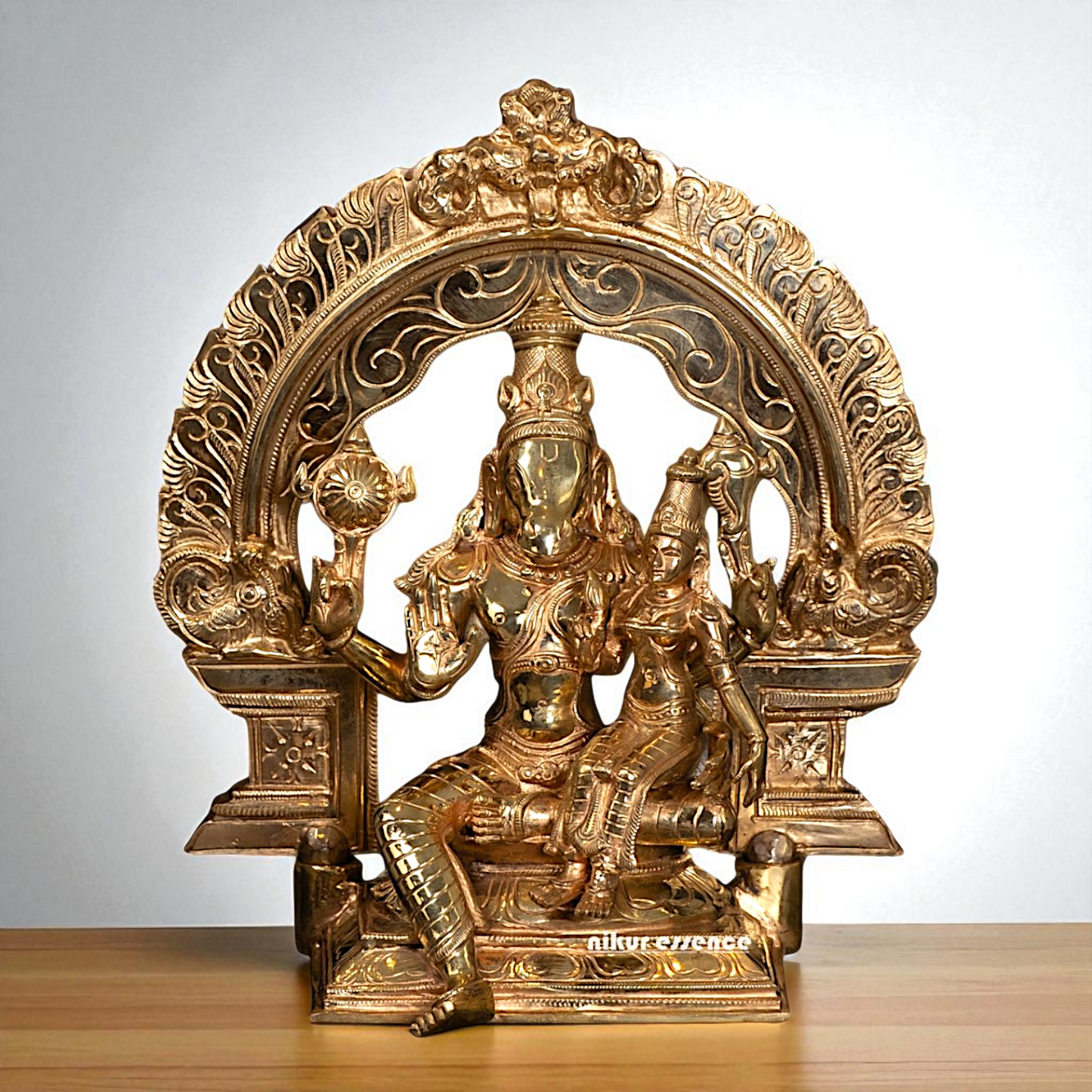 Hayagriva Vishnu and Lakshmi Panchaloha idol - 13 Inches Nikuressence