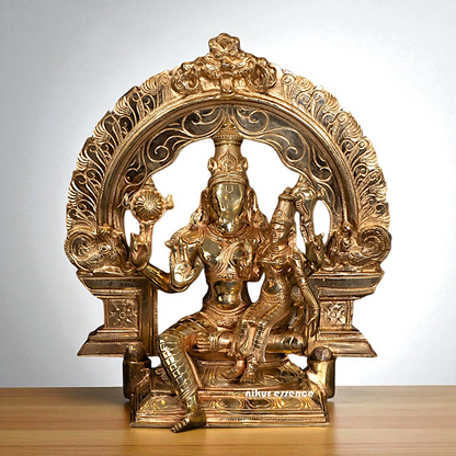 Hayagriva Vishnu and Lakshmi Panchaloha idol - 13 Inches Nikuressence