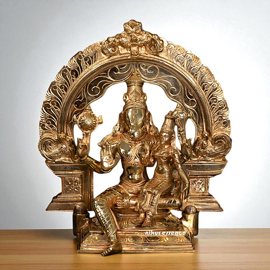 Hayagriva Vishnu and Lakshmi Panchaloha idol - 13 Inches Nikuressence