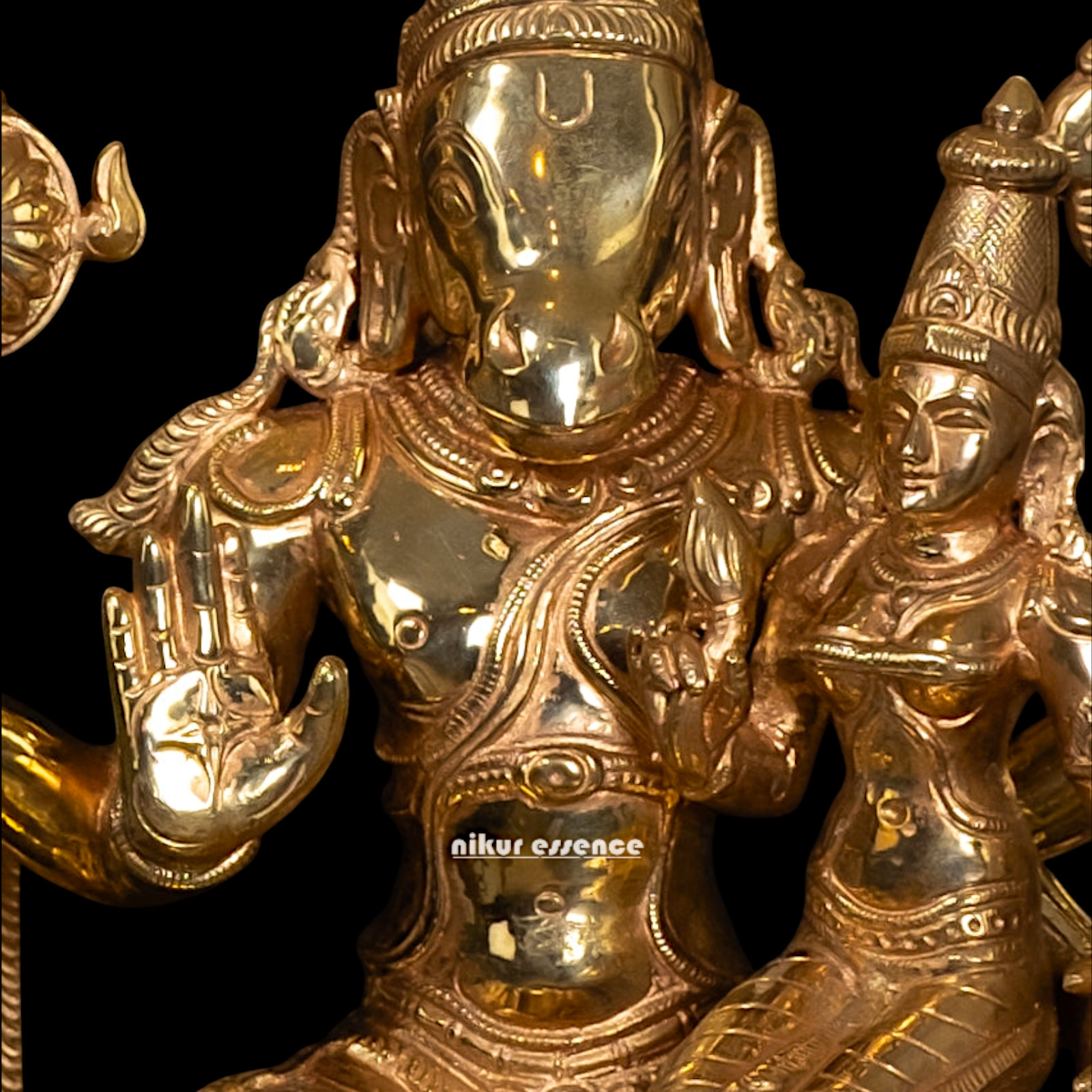 Hayagriva Vishnu and Lakshmi Panchaloha idol - 13 Inches