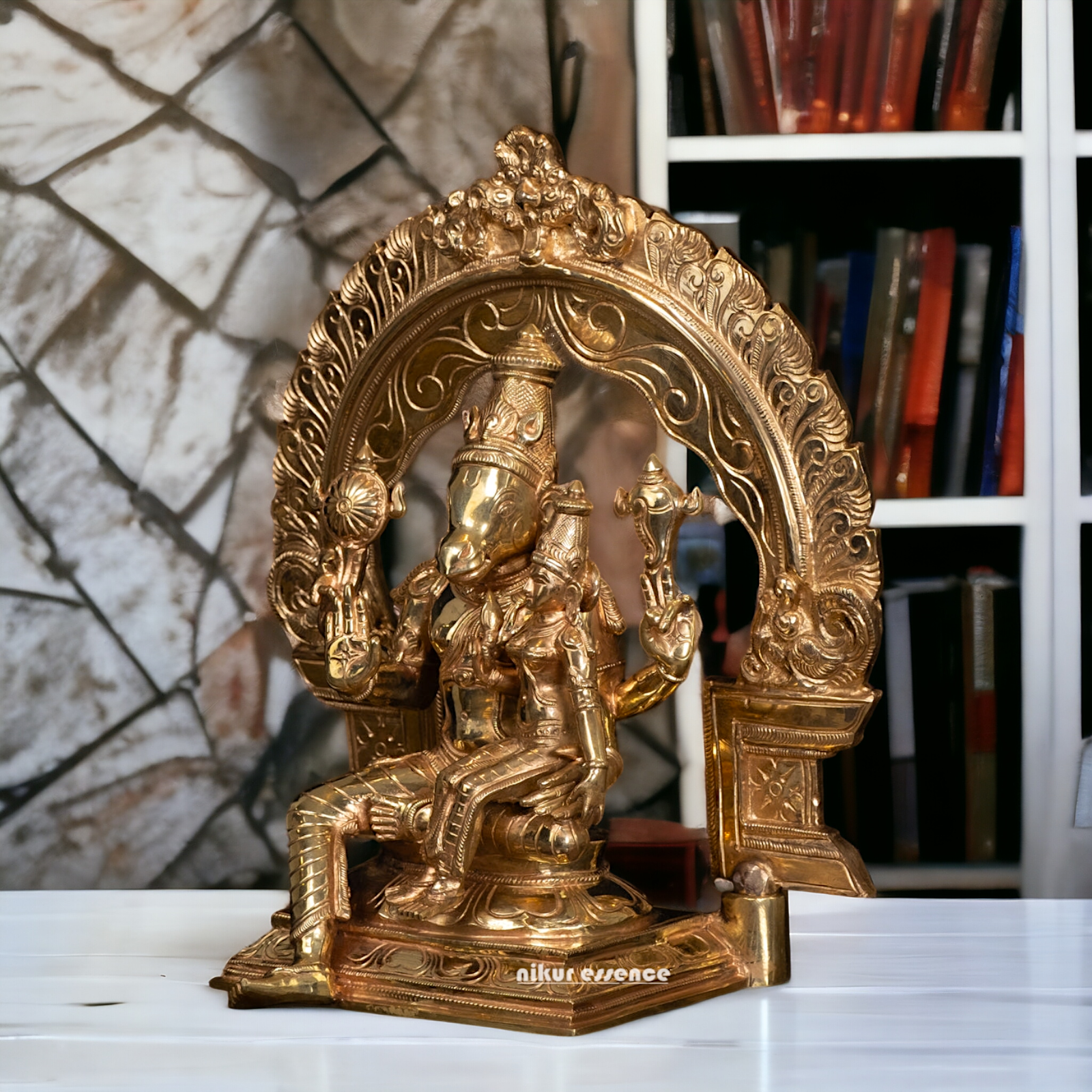 Hayagriva Vishnu and Lakshmi Panchaloha idol - 13 Inches