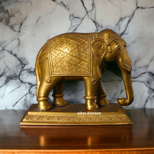 Panchaloha Elephant Beautiful decor statue - 5 Inches