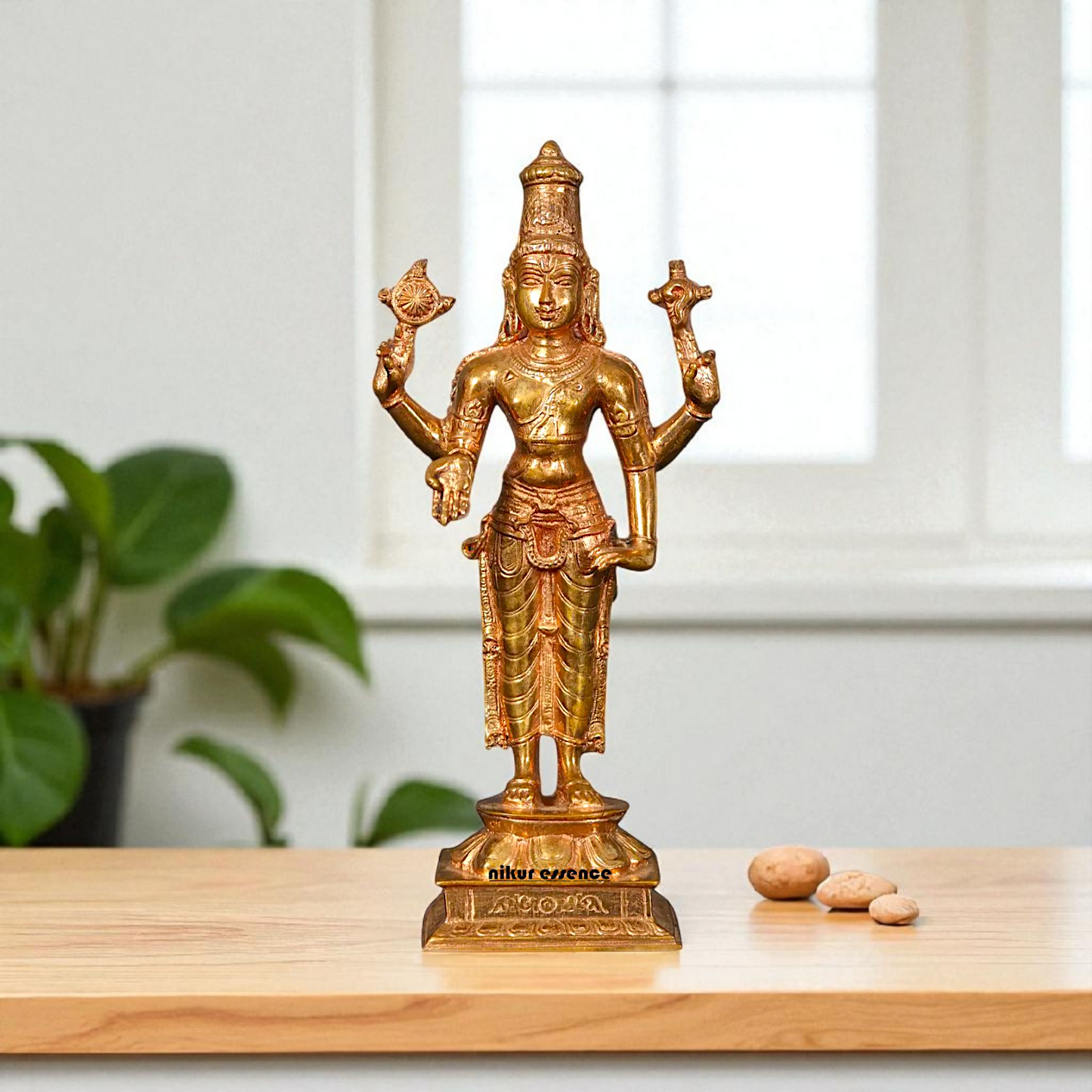 Vishnu Standing Panchaloha Pooja statue - 8 Inches Nikuressence
